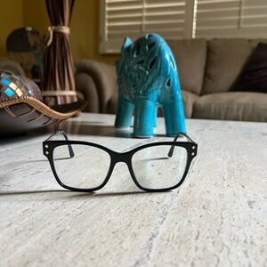 Bvlgary Black Eyeglasses with Gold Accents
